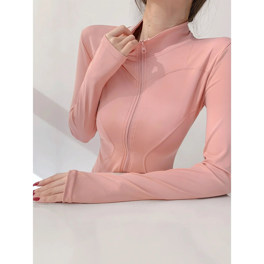 Sun Quick Drying Sports Coat Women's Tight Top Yoga Jacket Long Sleeve Zipper Jacket Running Fitness Women's Jacket S-3XL