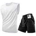Tank Top Sets Reflective Sport Tracksuits Gym Training Cycling Jogging Men Track Suit Quick-Dry Running Fitness Suit Vest set