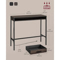 Ash Brown 47.2 High Top Bar Table with Power Outlets and Storage