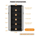 Display Cabinet with Acrylic Doors, 5-Tier Curio Cabinets with 3 Color LED Light
